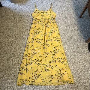 Yumi Womens Giraffe Sleeveless Dress Size 6 Yellow Maxi Summer Africa Animal